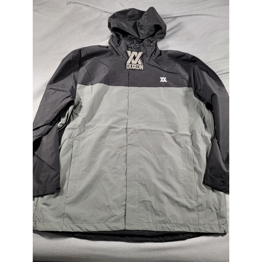 NEW DIXXON Ground Up Hooded Tech Jacket Vented Water Repellant XL Gray Black